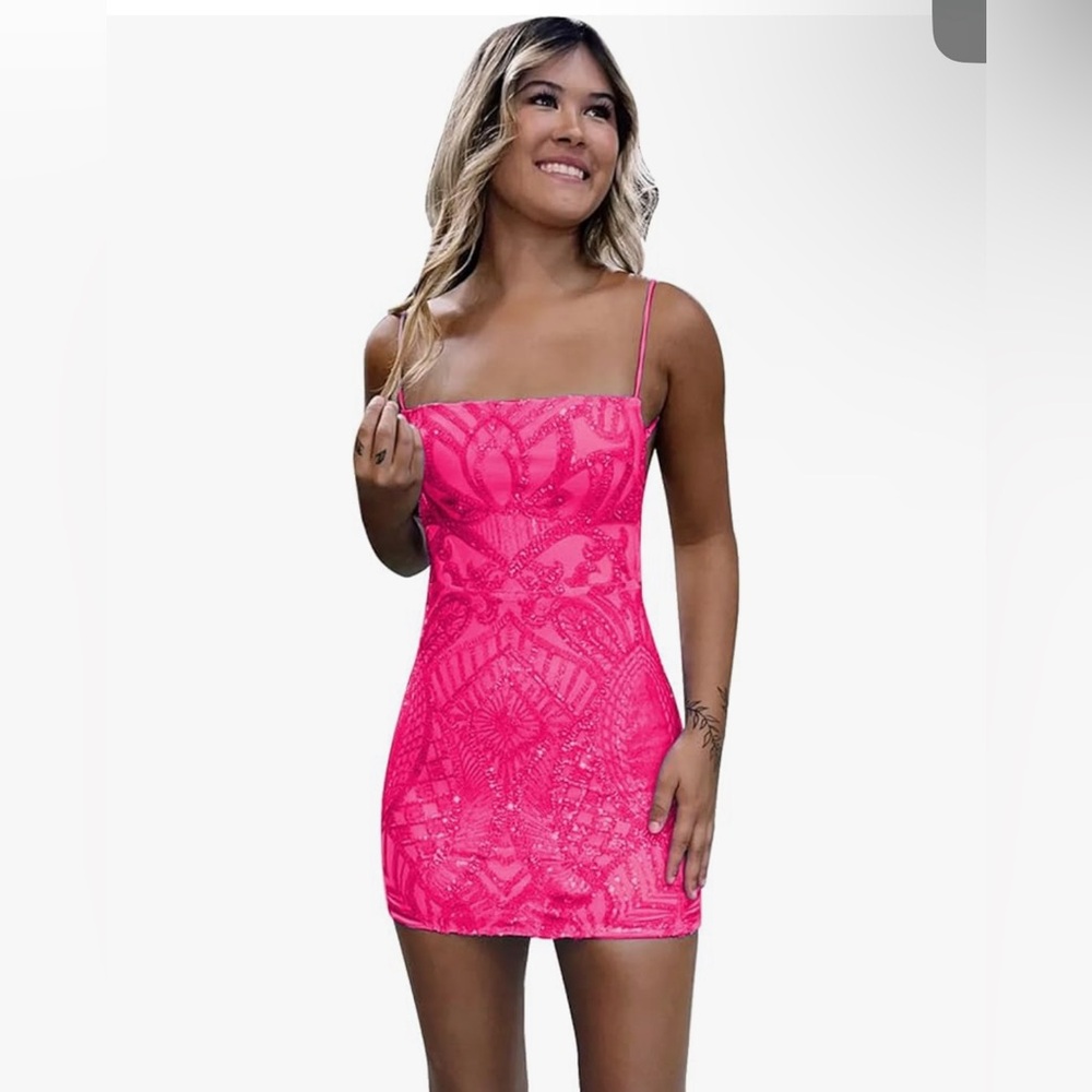 Pink homecoming mini dress